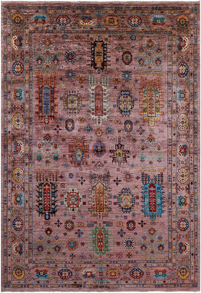 Turkmen Ersari Handmade Wool Rug - 5' 9" X 8' 3" - Golden Nile
