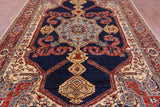 Blue Persian Fine Serapi Hand Knotted Wool Rug - 8' 10" X 11' 11" - Golden Nile