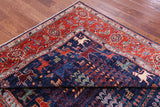Blue Persian Fine Serapi Hand Knotted Wool Rug - 6' 5" X 8' 4" - Golden Nile