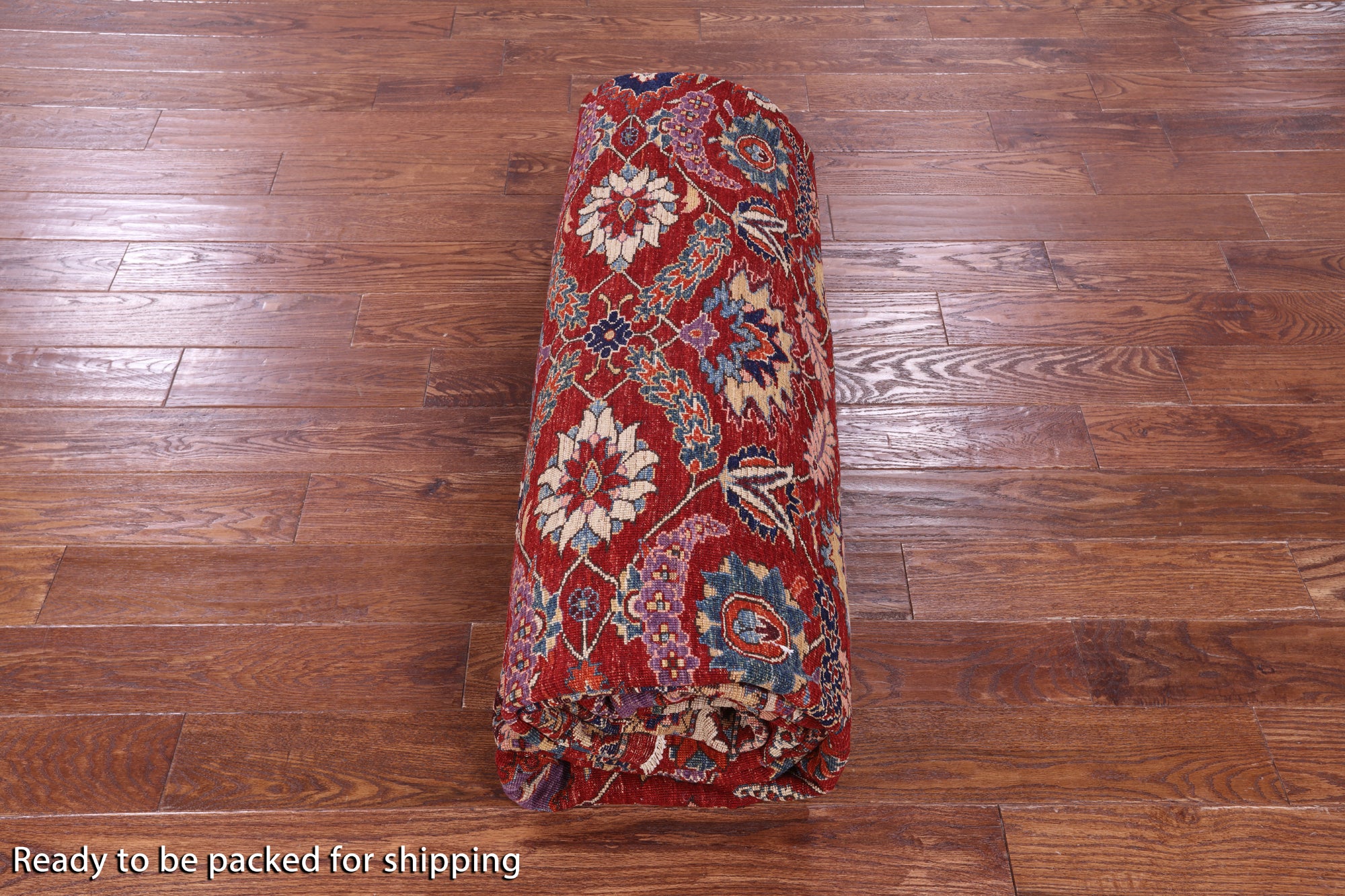 Red Persian Fine Serapi Hand Knotted Wool Rug - 9' 10" X 13' 6" - Golden Nile