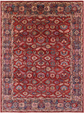 Red Persian Fine Serapi Hand Knotted Wool Rug - 9' 10" X 13' 6" - Golden Nile
