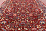 Red Persian Fine Serapi Hand Knotted Wool Rug - 9' 10" X 13' 6" - Golden Nile