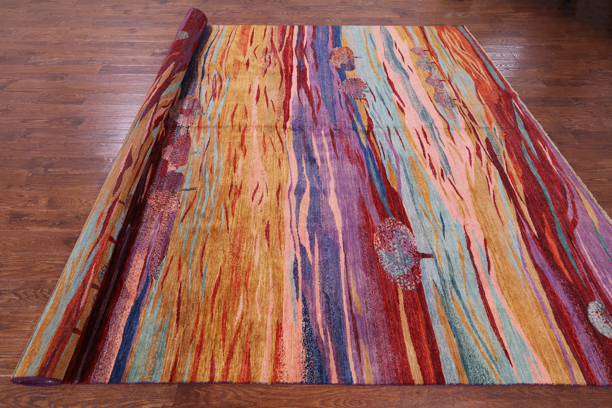 Tribal Persian Gabbeh Handmade Wool Rug - 9' 6" X 13' 7" - Golden Nile