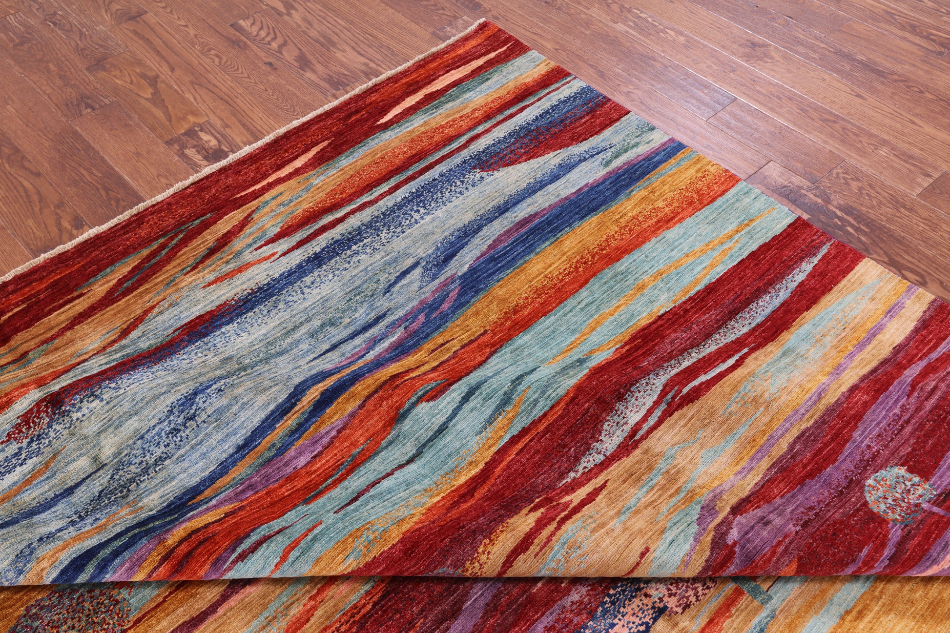 Tribal Persian Gabbeh Handmade Wool Rug - 9' 6" X 13' 7" - Golden Nile
