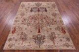 Tribal Persian Gabbeh Hand Knotted Wool Rug - 6' 0" X 7' 9" - Golden Nile
