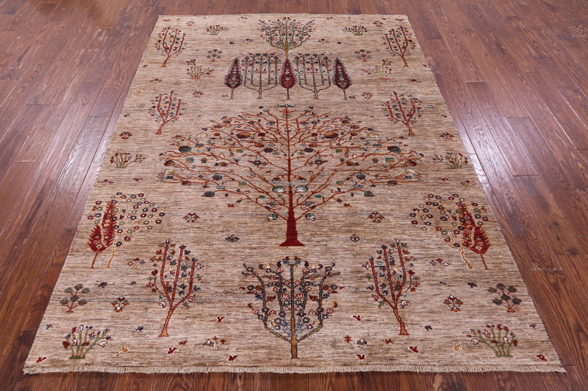 Tribal Persian Gabbeh Hand Knotted Wool Rug - 6' 0" X 7' 9" - Golden Nile