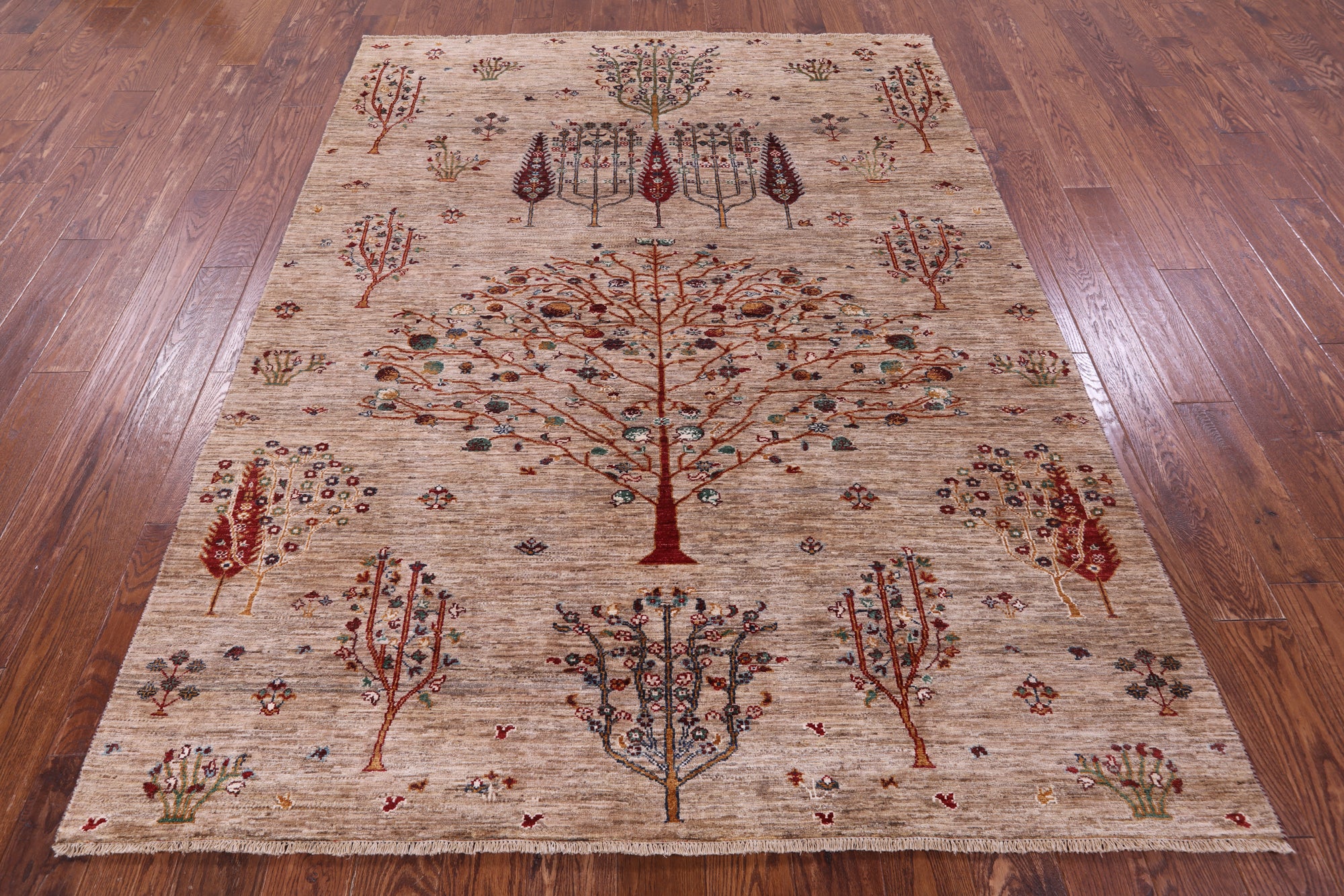 Tribal Persian Gabbeh Hand Knotted Wool Rug - 6' 0" X 7' 9" - Golden Nile
