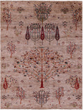 Tribal Persian Gabbeh Hand Knotted Wool Rug - 6' 0" X 7' 9" - Golden Nile