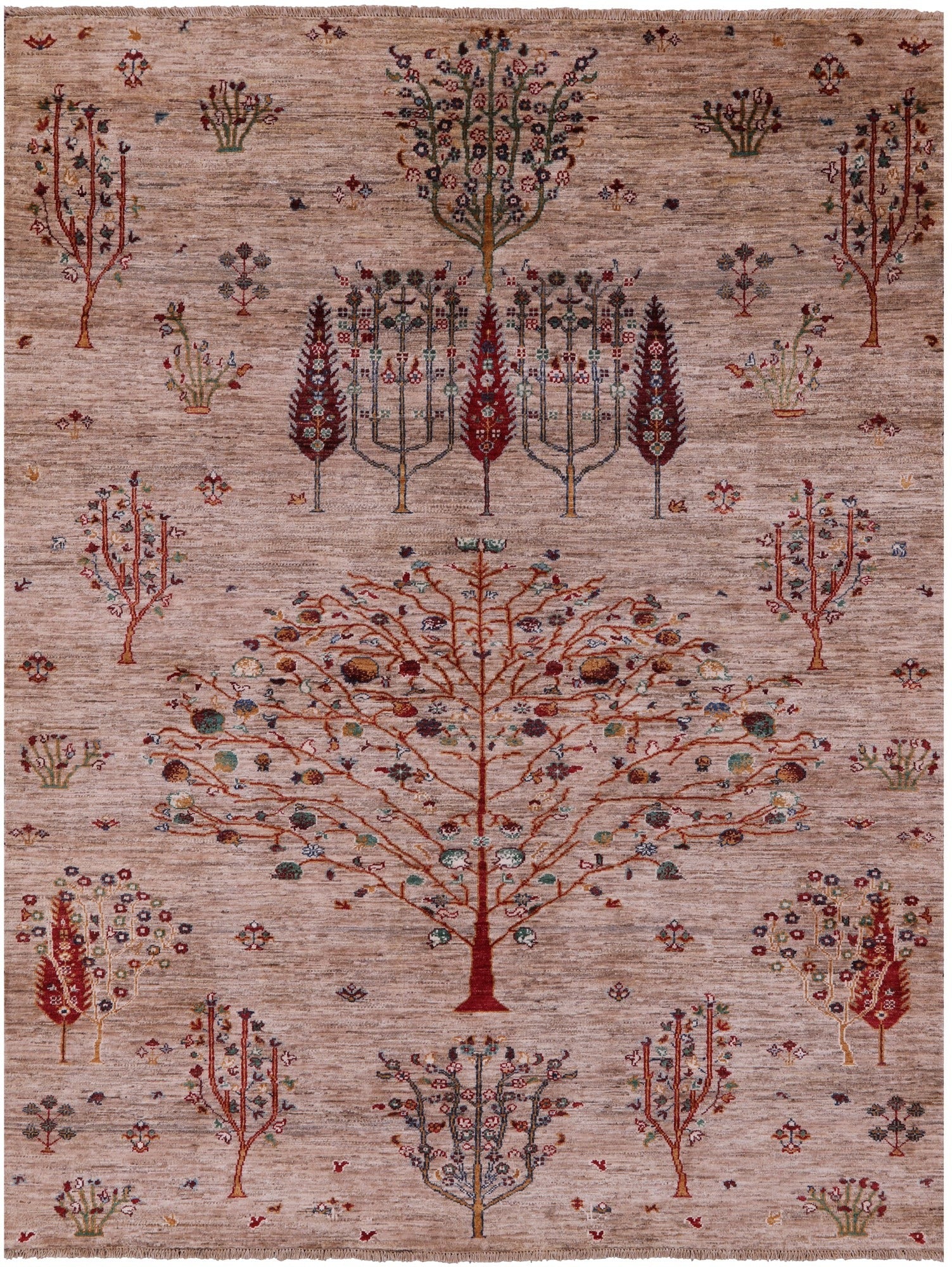 Tribal Persian Gabbeh Hand Knotted Wool Rug - 6' 0" X 7' 9" - Golden Nile