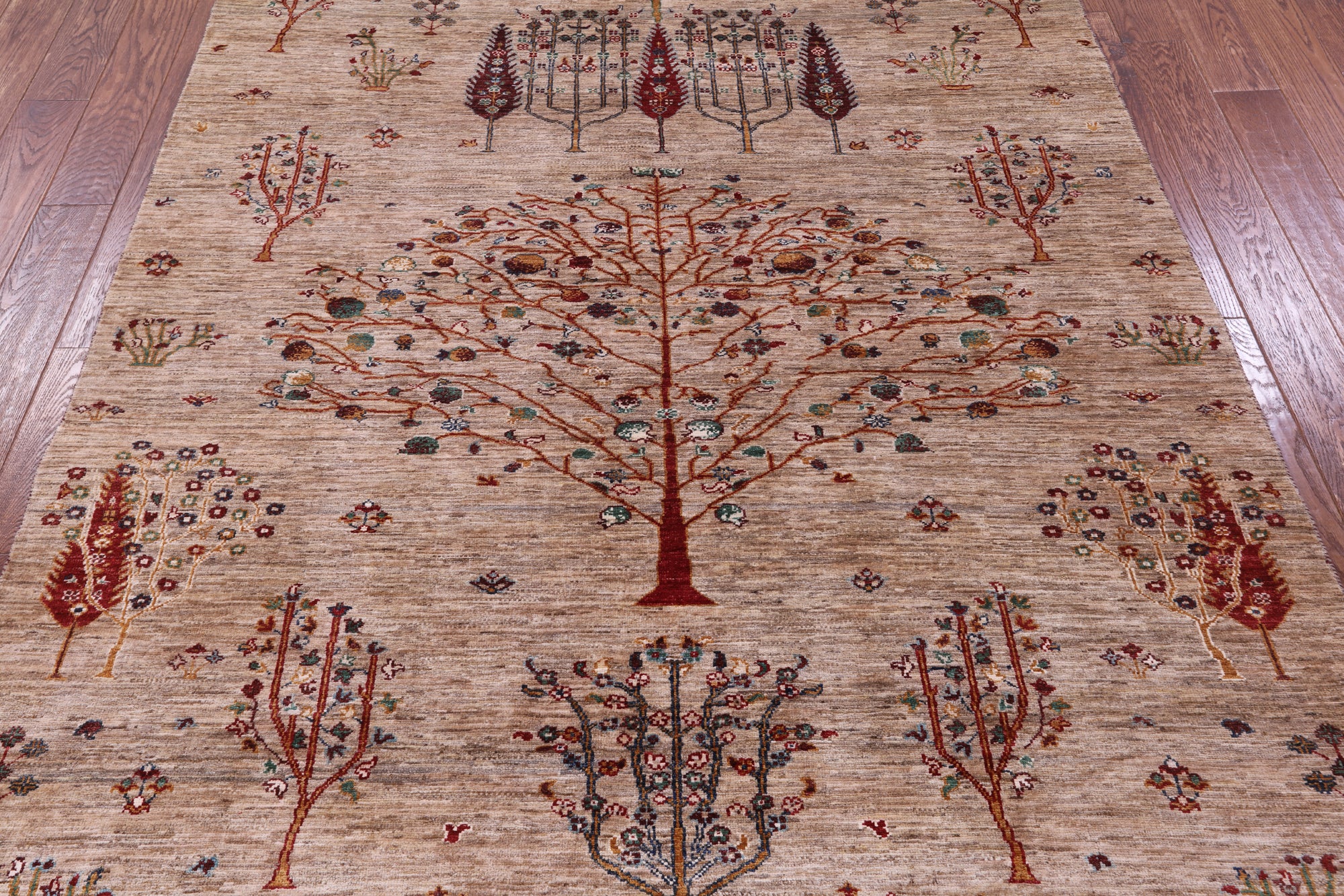 Tribal Persian Gabbeh Hand Knotted Wool Rug - 6' 0" X 7' 9" - Golden Nile