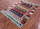 Persian Gabbeh Tribal Hand Knotted Wool Rug - 5' 8" X 8' 3" - Golden Nile