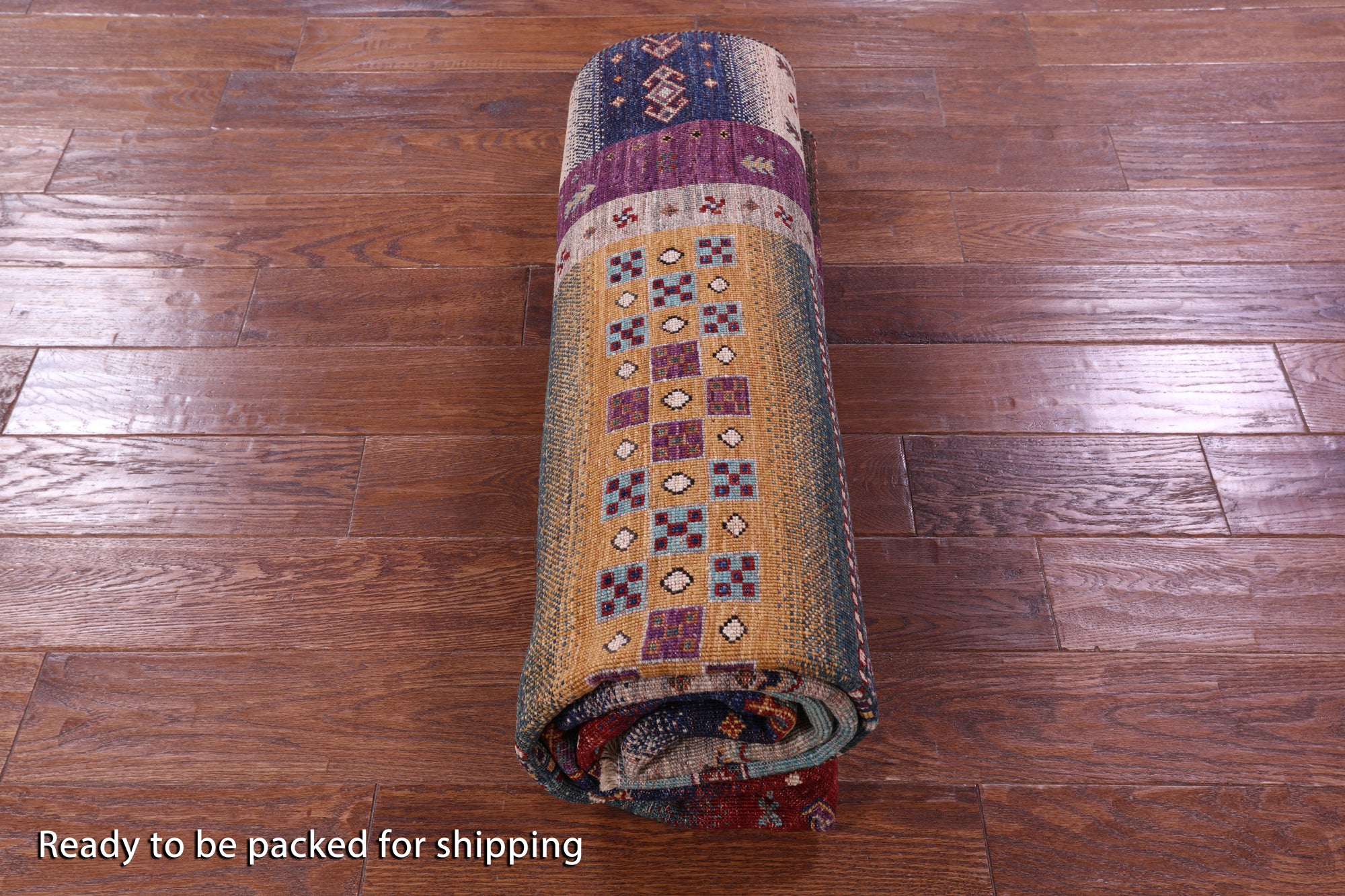 Persian Gabbeh Tribal Hand Knotted Wool Rug - 5' 8" X 8' 3" - Golden Nile