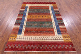 Tribal Persian Gabbeh Hand Knotted Wool Rug - 5' 8" X 8' 2" - Golden Nile