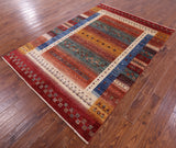Tribal Persian Gabbeh Hand Knotted Wool Rug - 5' 8" X 8' 2" - Golden Nile