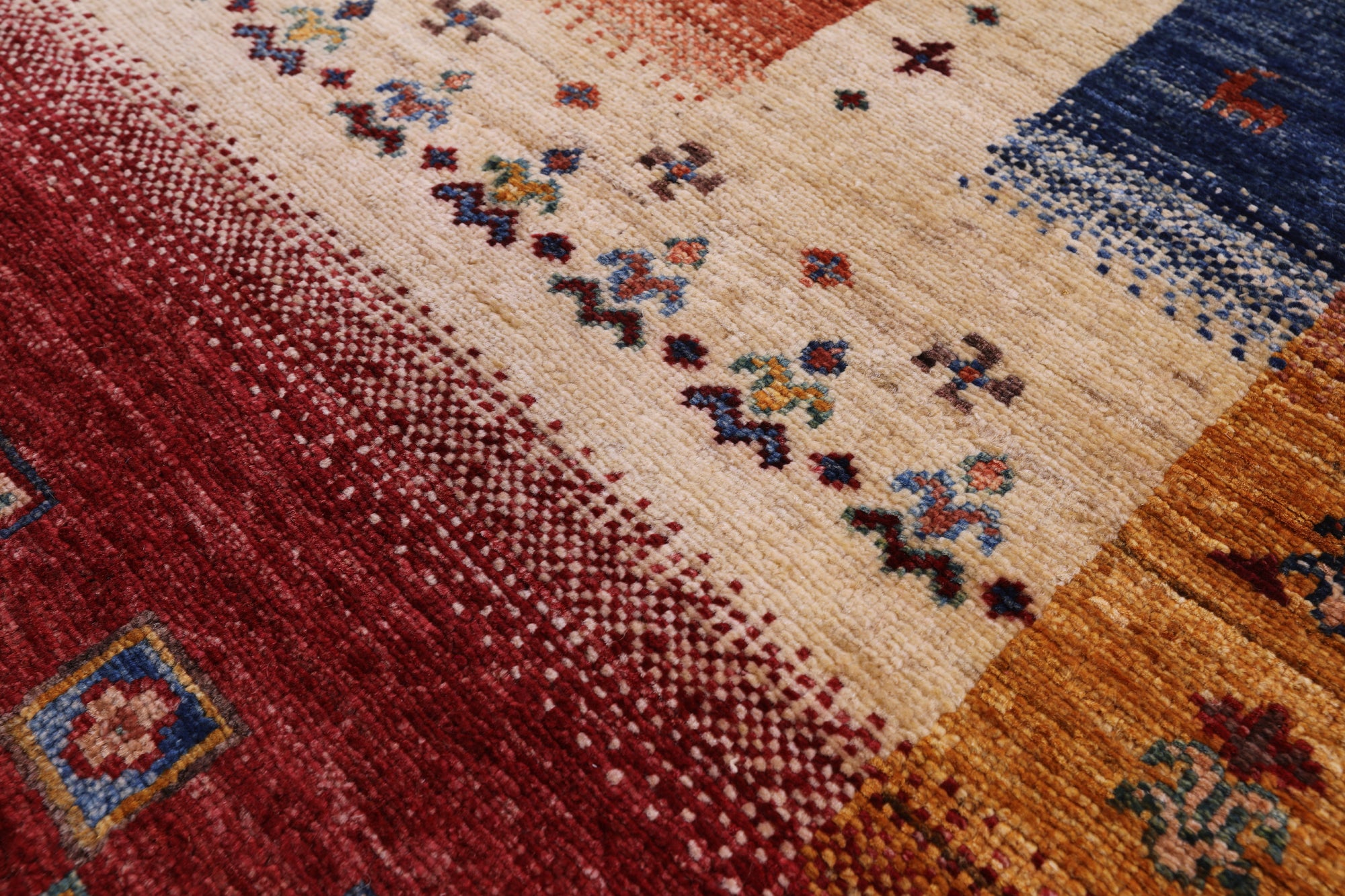 Tribal Persian Gabbeh Hand Knotted Wool Rug - 5' 8" X 8' 2" - Golden Nile
