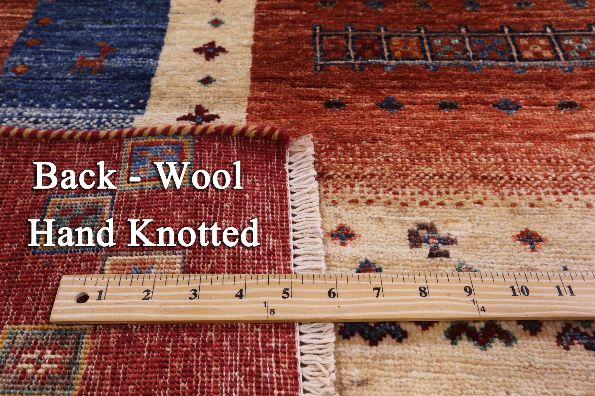 Tribal Persian Gabbeh Hand Knotted Wool Rug - 5' 8" X 8' 2" - Golden Nile