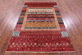 Persian Gabbeh Tribal Hand Knotted Wool Rug - 5' 6" X 8' 1" - Golden Nile