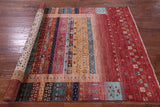 Persian Gabbeh Tribal Hand Knotted Wool Rug - 5' 6" X 8' 1" - Golden Nile