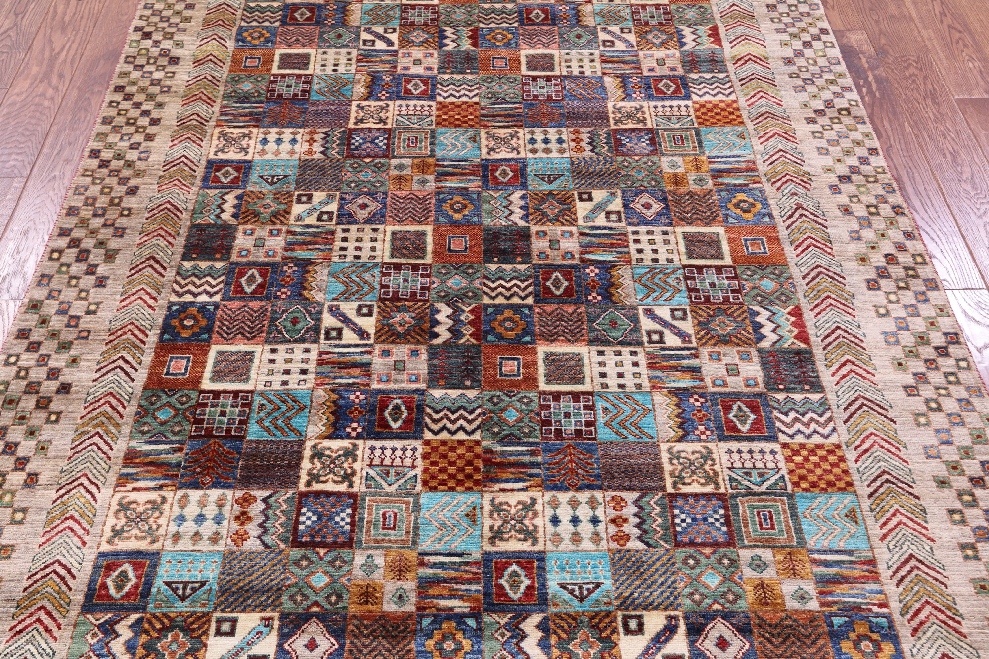 Tribal Persian Gabbeh Handmade Wool Rug - 5' 8" X 8' 6" - Golden Nile