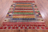 Tribal Persian Gabbeh Hand Knotted Wool Rug - 5' 7" X 7' 7" - Golden Nile