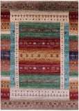 Tribal Persian Gabbeh Hand Knotted Wool Rug - 5' 0" X 7' 0" - Golden Nile