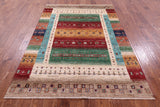 Tribal Persian Gabbeh Hand Knotted Wool Rug - 5' 0" X 7' 0" - Golden Nile