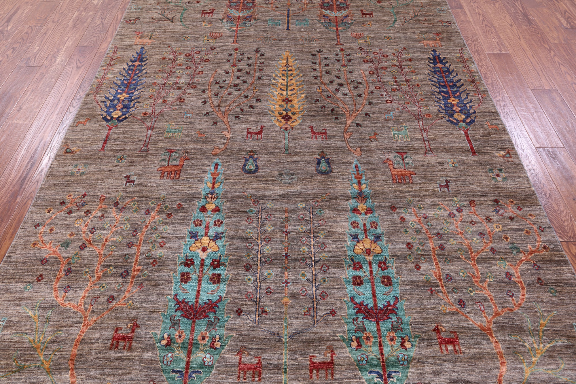 Tribal Persian Gabbeh Handmade Wool Rug - 6' 8" X 10' 0" - Golden Nile