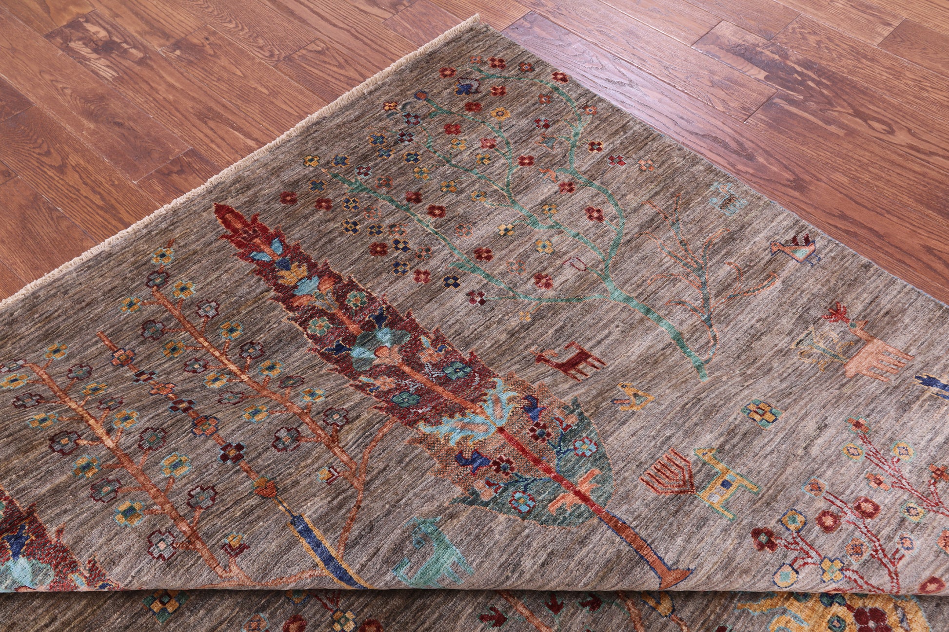 Tribal Persian Gabbeh Handmade Wool Rug - 6' 8" X 10' 0" - Golden Nile