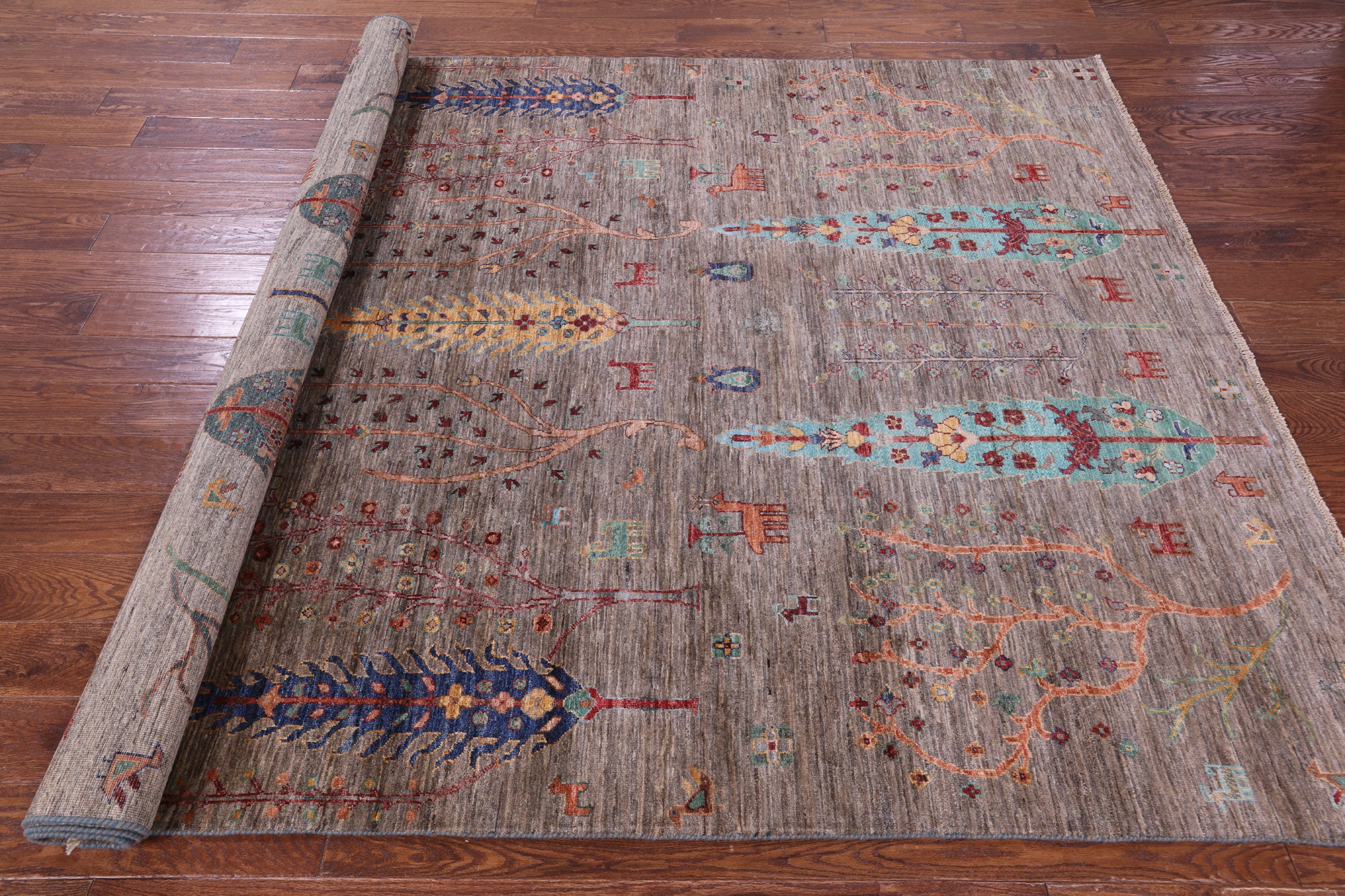 Tribal Persian Gabbeh Handmade Wool Rug - 6' 8" X 10' 0" - Golden Nile