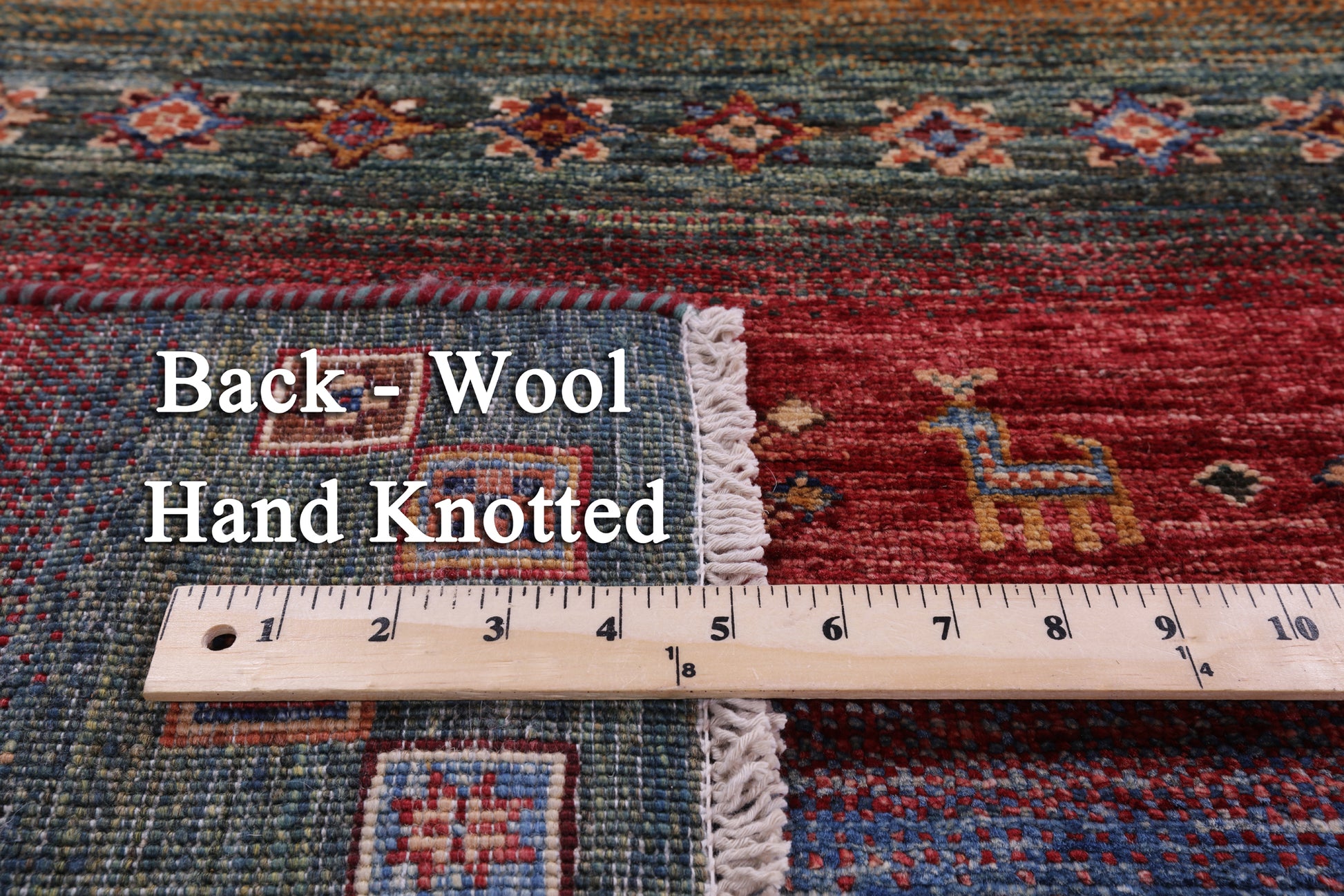 Tribal Persian Gabbeh Hand Knotted Wool Rug - 6' 8" X 10' 4" - Golden Nile