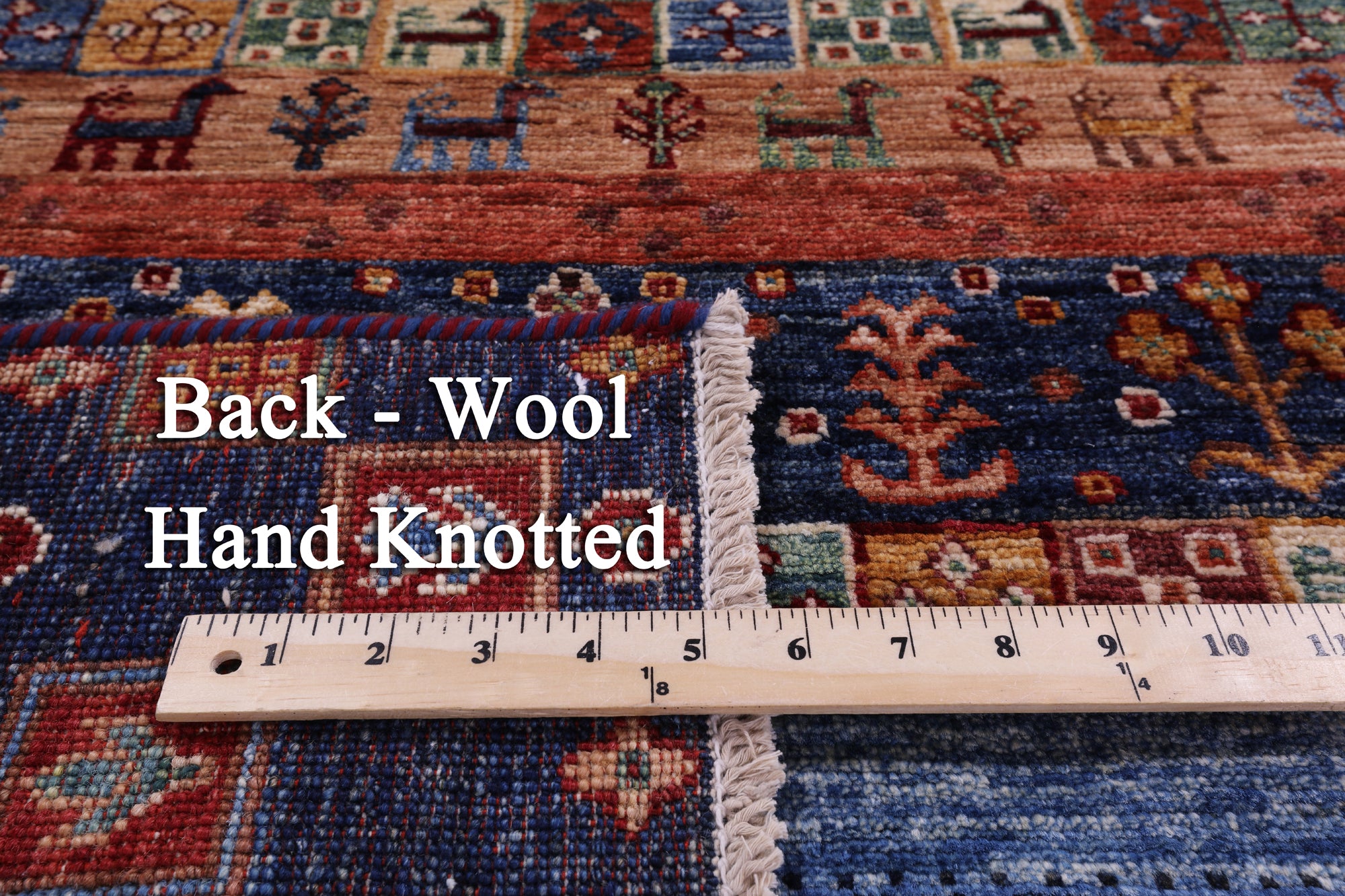 Tribal Persian Gabbeh Hand Knotted Wool Rug - 3' 4" X 4' 8" - Golden Nile