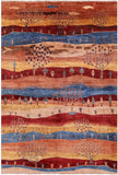 Tribal Persian Gabbeh Hand Knotted Wool Rug - 6' 8" X 9' 9" - Golden Nile