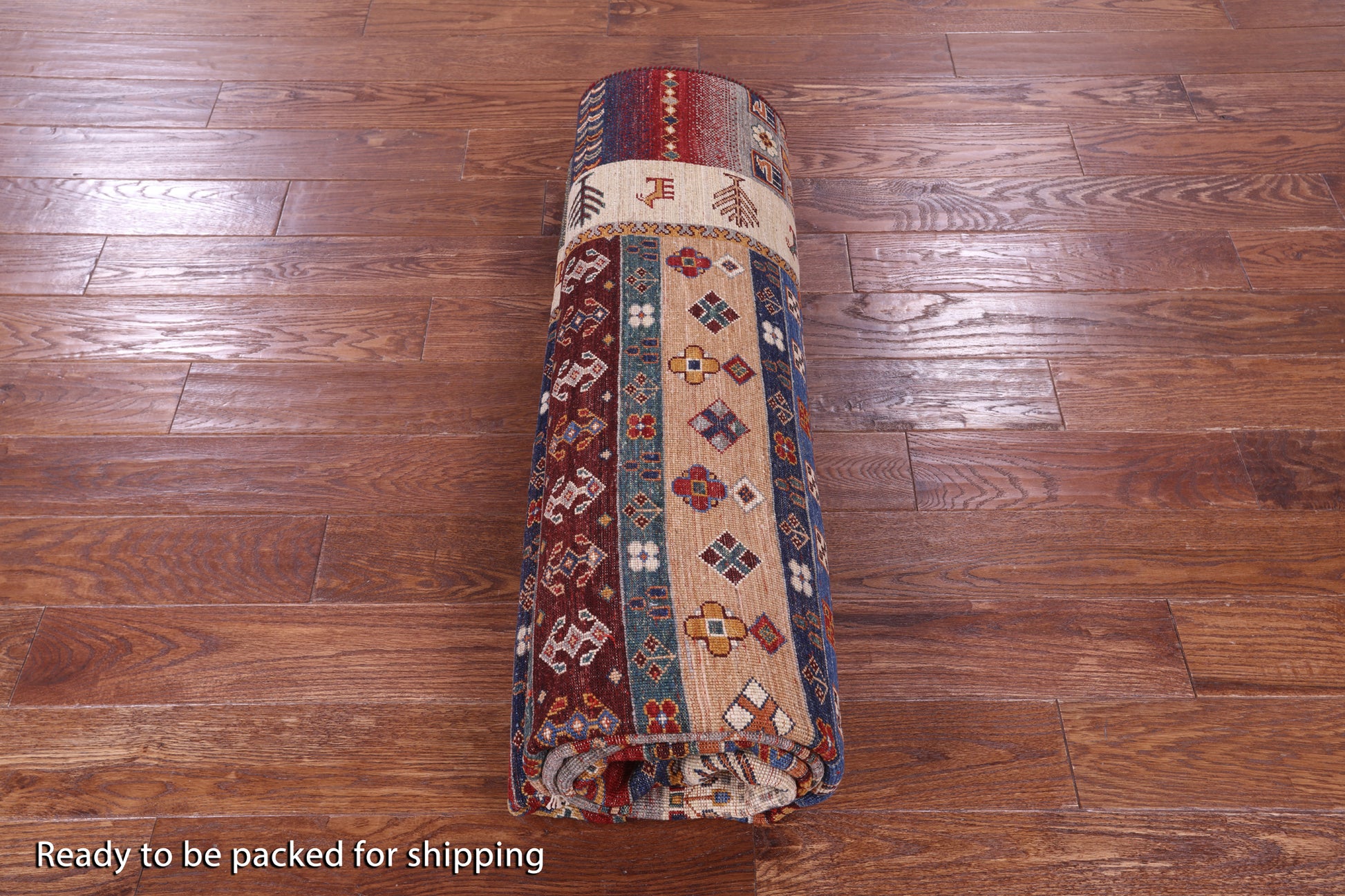 Persian Gabbeh Tribal Hand Knotted Wool Rug - 6' 9" X 9' 10" - Golden Nile