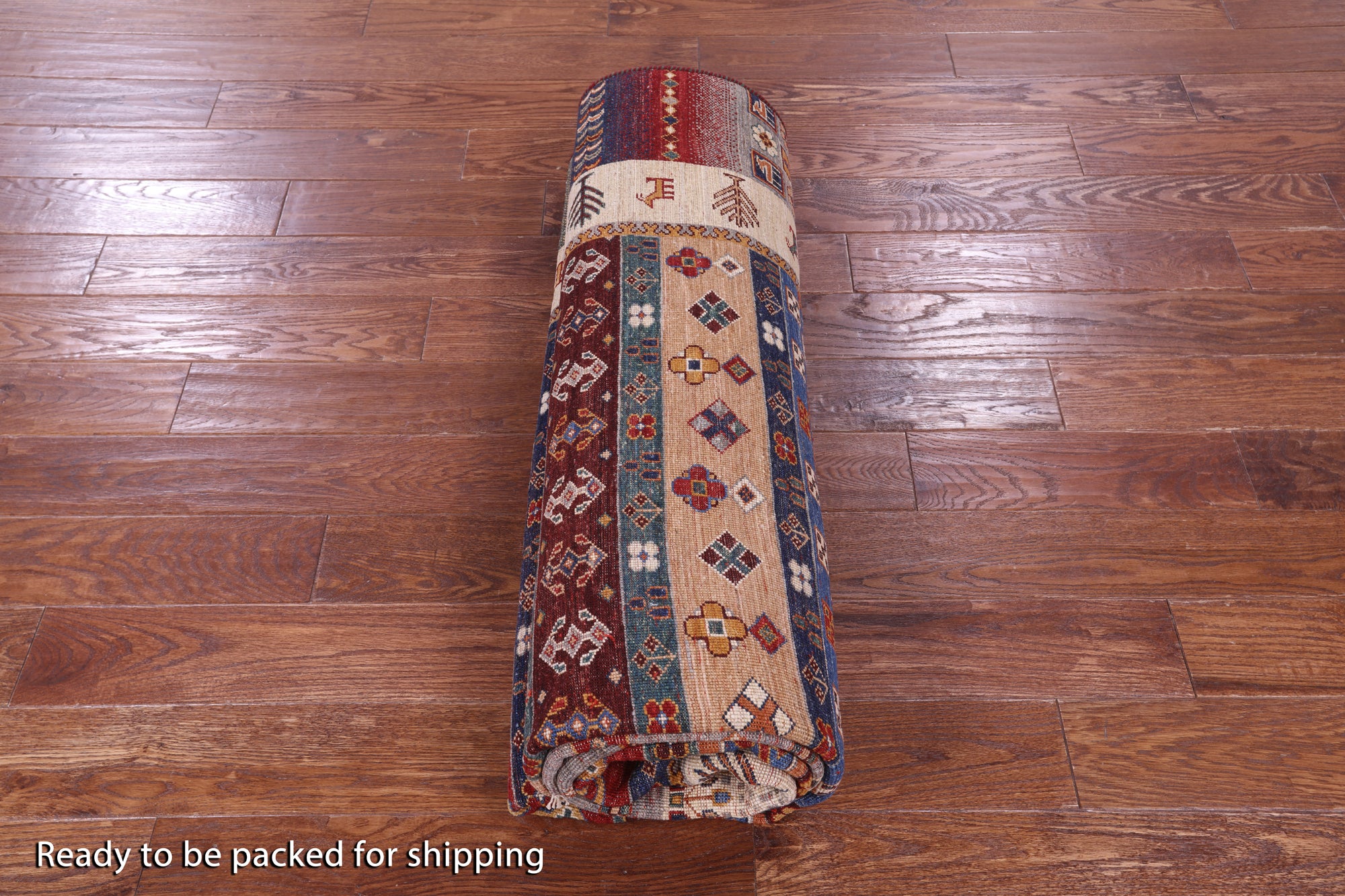 Persian Gabbeh Tribal Hand Knotted Wool Rug - 6' 9" X 9' 10" - Golden Nile
