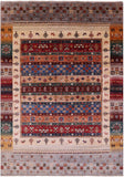 Persian Gabbeh Tribal Hand Knotted Wool Rug - 6' 9" X 9' 10" - Golden Nile