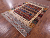Persian Gabbeh Tribal Hand Knotted Wool Rug - 6' 9" X 9' 10" - Golden Nile