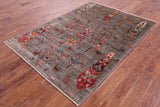Persian Gabbeh Tribal Hand Knotted Wool Rug - 4' 9" X 6' 9" - Golden Nile