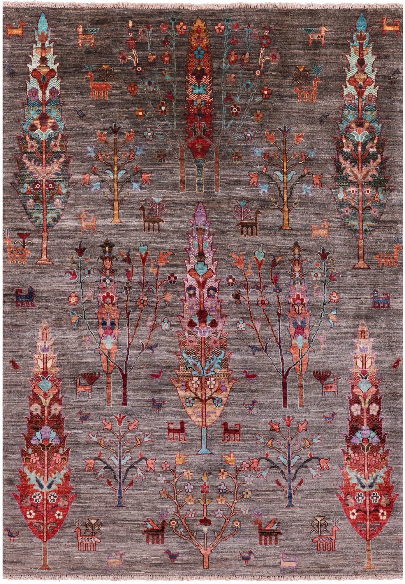 Persian Gabbeh Tribal Hand Knotted Wool Rug - 4' 9" X 6' 9" - Golden Nile