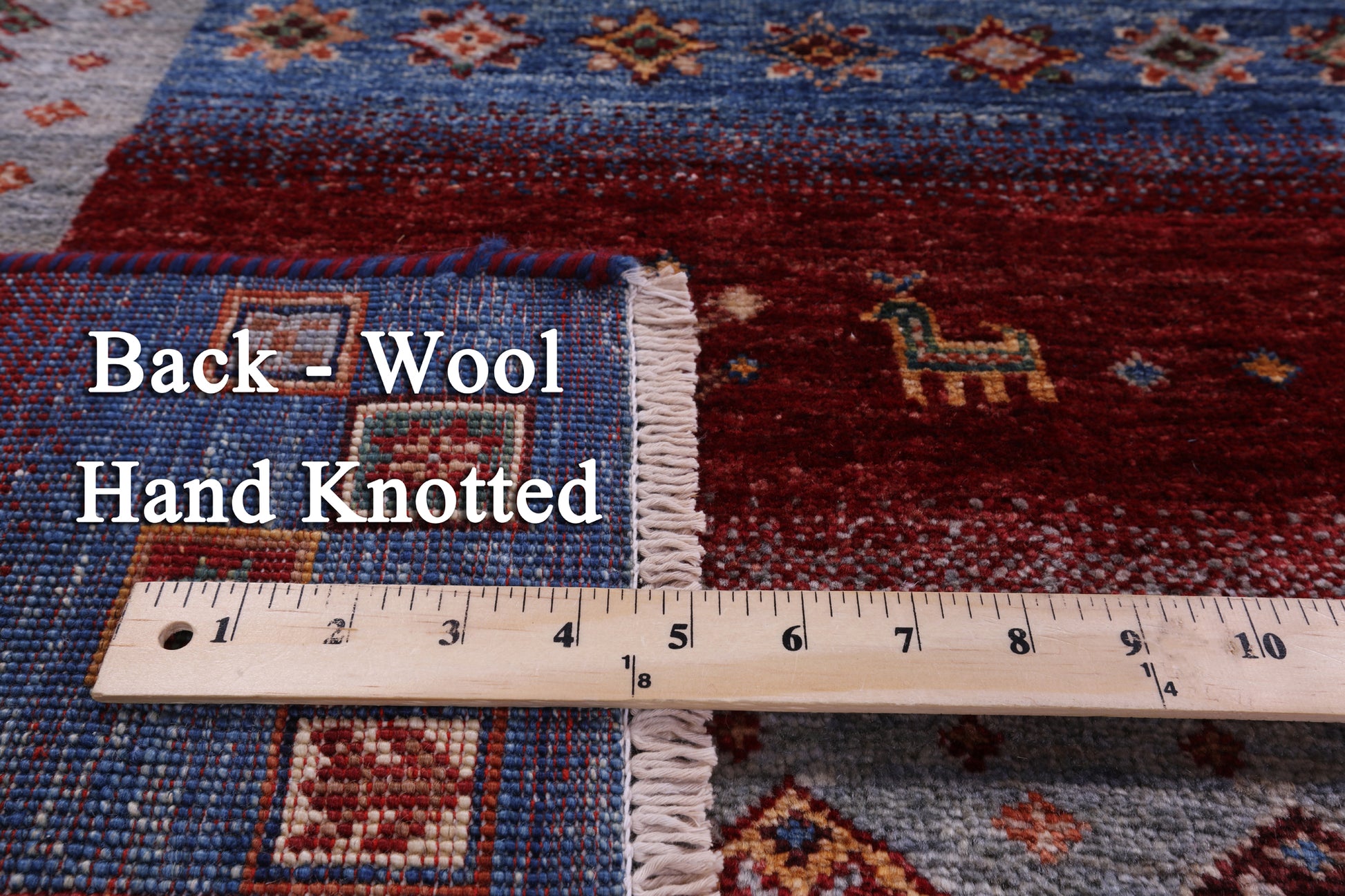 Tribal Persian Gabbeh Hand Knotted Wool Rug - 6' 0" X 8' 11" - Golden Nile