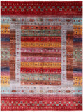 Persian Gabbeh Tribal Hand Knotted Wool Rug - 5' 1" X 6' 9" - Golden Nile