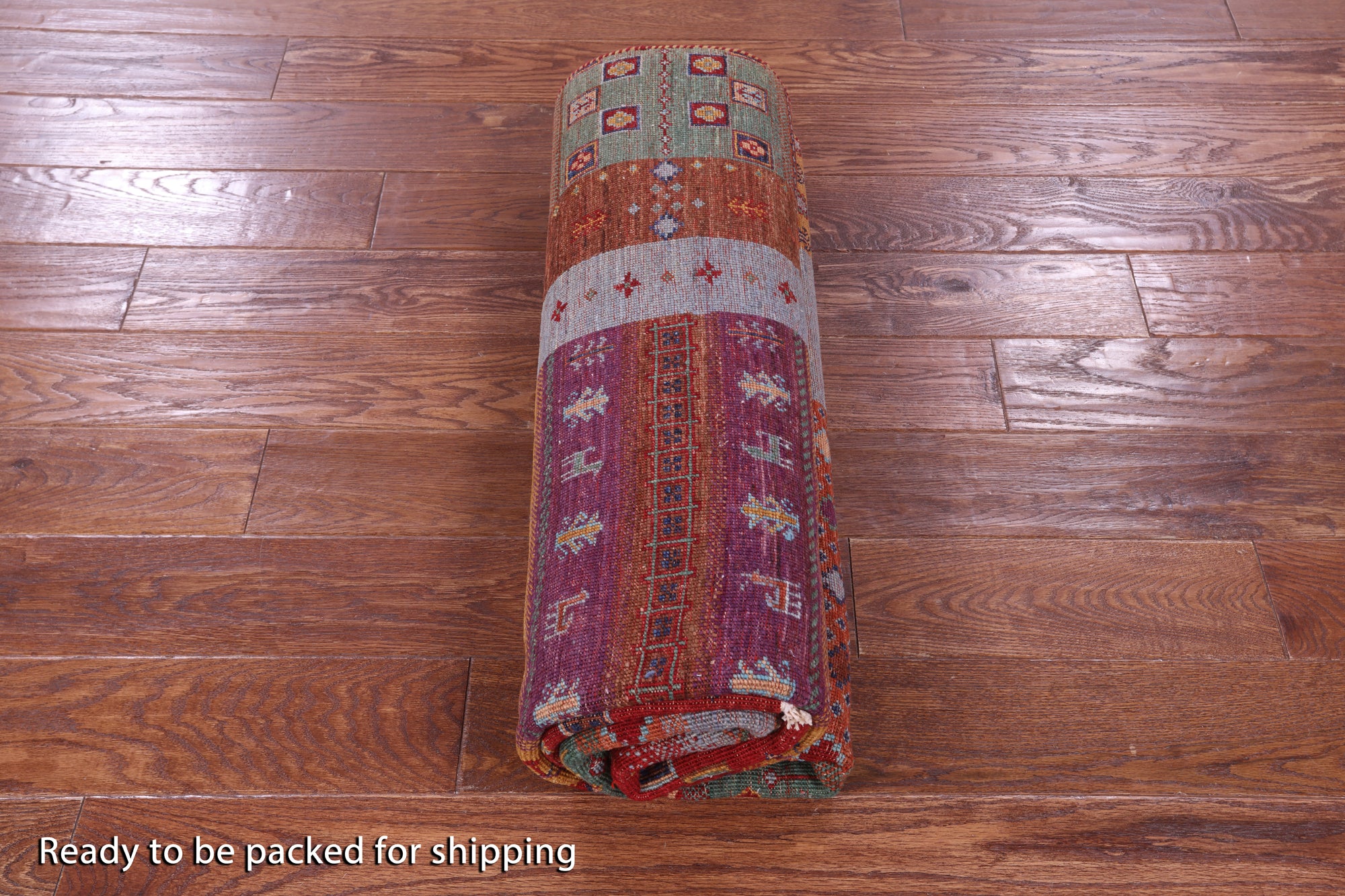 Persian Gabbeh Tribal Hand Knotted Wool Rug - 5' 1" X 6' 9" - Golden Nile