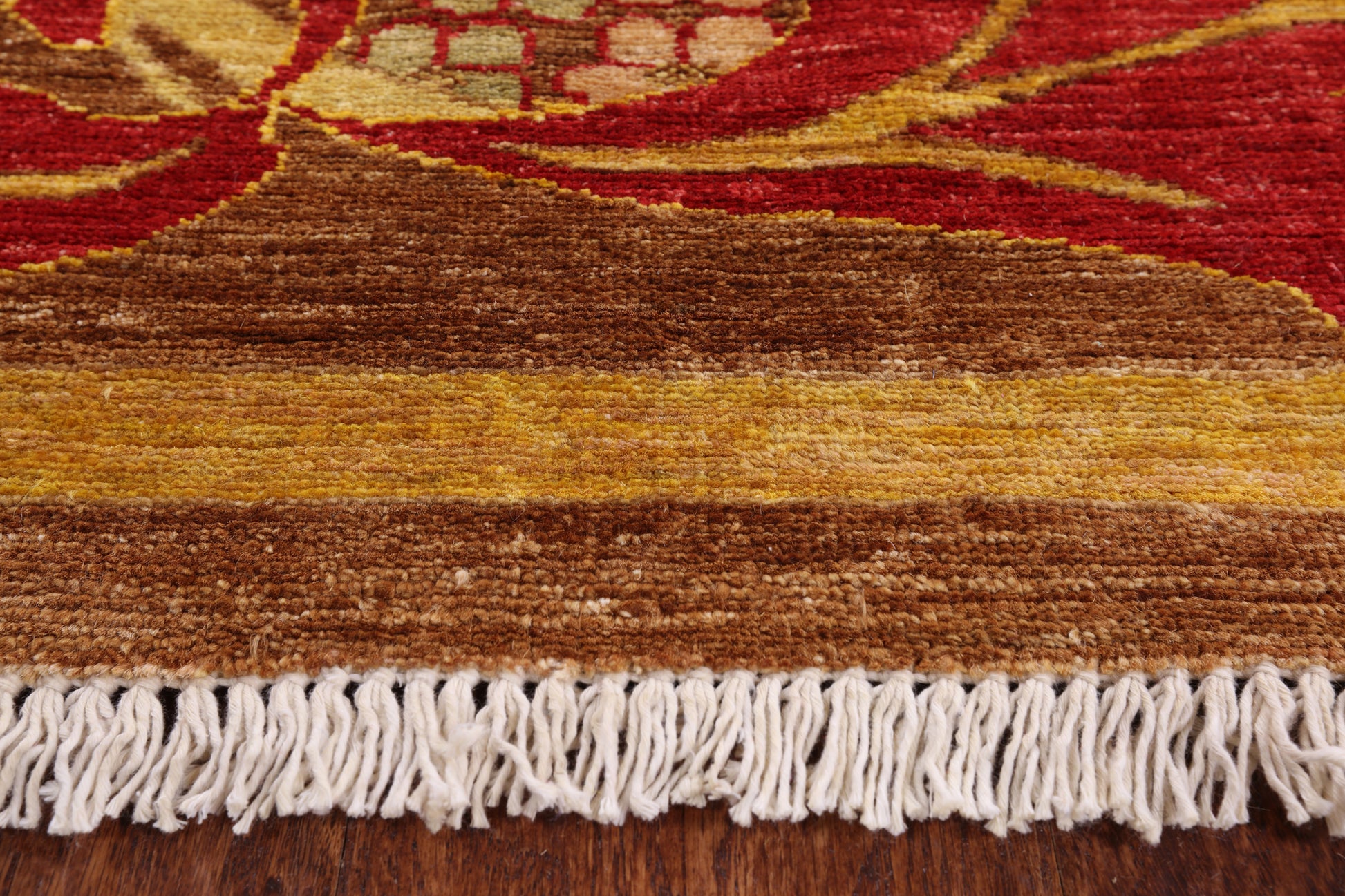 William Morris Hand Knotted Wool Area Rug - 8' 9" X 11' 7" - Golden Nile