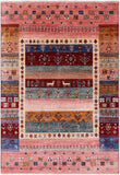 Tribal Persian Gabbeh Hand Knotted Wool Rug - 3' 10" X 5' 6" - Golden Nile