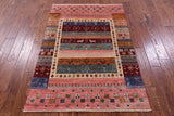 Tribal Persian Gabbeh Hand Knotted Wool Rug - 3' 10" X 5' 6" - Golden Nile