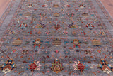 Grey Peshawar Hand Knotted Wool Rug - 8' 2" X 9' 11" - Golden Nile