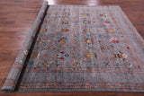 Grey Peshawar Hand Knotted Wool Rug - 8' 2" X 9' 11" - Golden Nile