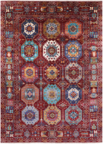 Turkmen Ersari Hand Knotted Wool Rug - 5' 9" X 8' 5" - Golden Nile