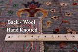Grey Peshawar Hand Knotted Wool Rug - 5' 1" X 6' 9" - Golden Nile
