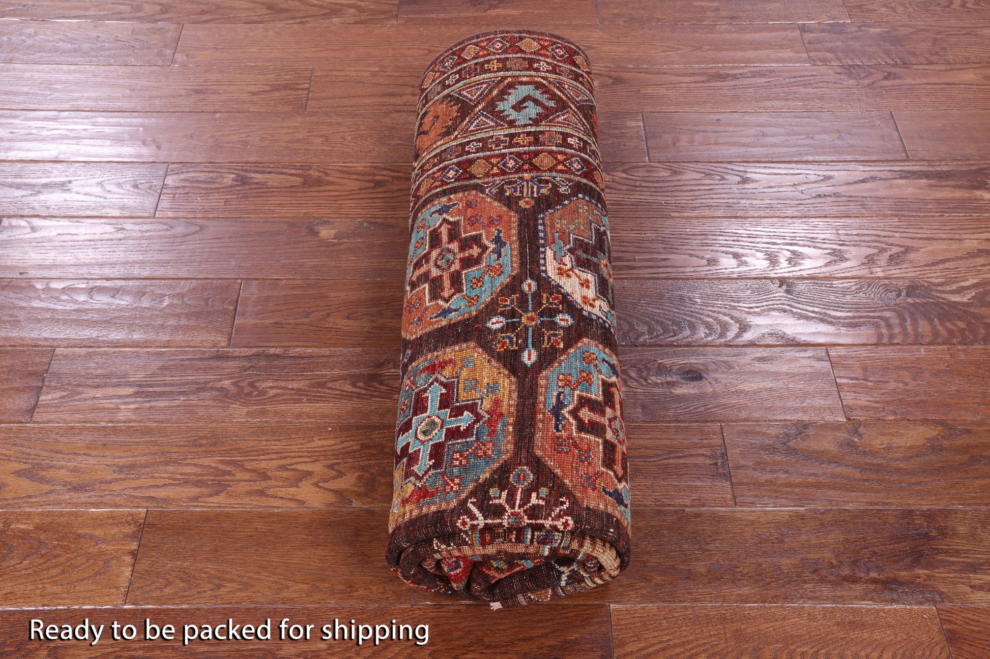 Brown Turkmen Ersari Handmade Wool Rug - 5' 8" X 8' 4" - Golden Nile