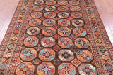 Brown Turkmen Ersari Handmade Wool Rug - 5' 8" X 8' 4" - Golden Nile